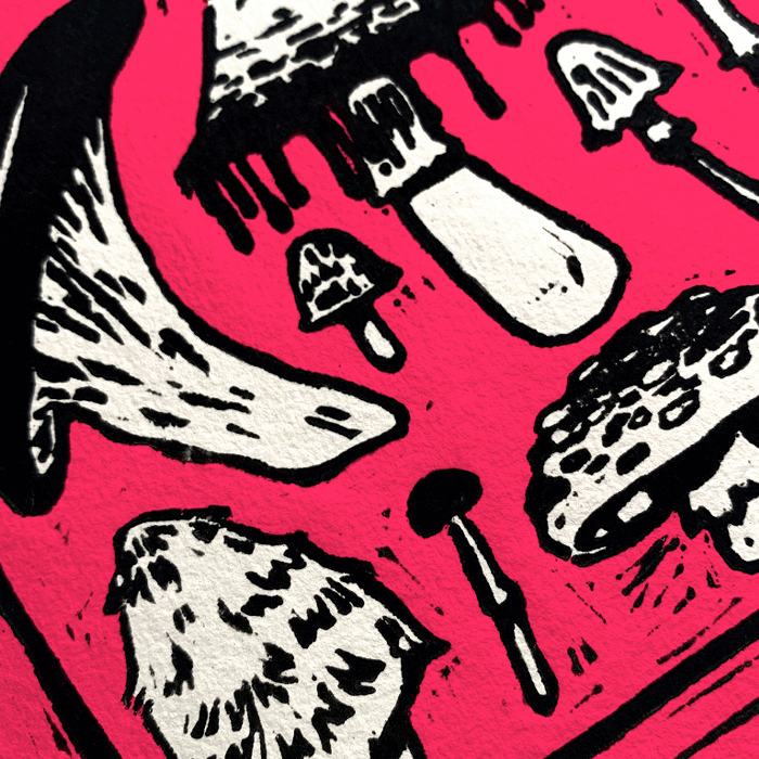 assorted relief prints